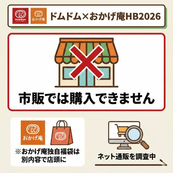 ドムドムハンバーガー×おかげ庵 HAPPY BAG2026は完売？どこで売ってるかも詳しく！