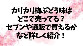 カリカリ梅ぶどう味はどこで売ってる？セブンや通販で買えるかなど詳しく紹介！